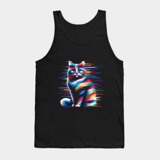 Glitch 8 bit cat Tank Top